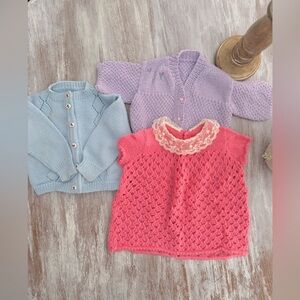 🌿👼 Vintage Handmade Knitted Baby Clothes
